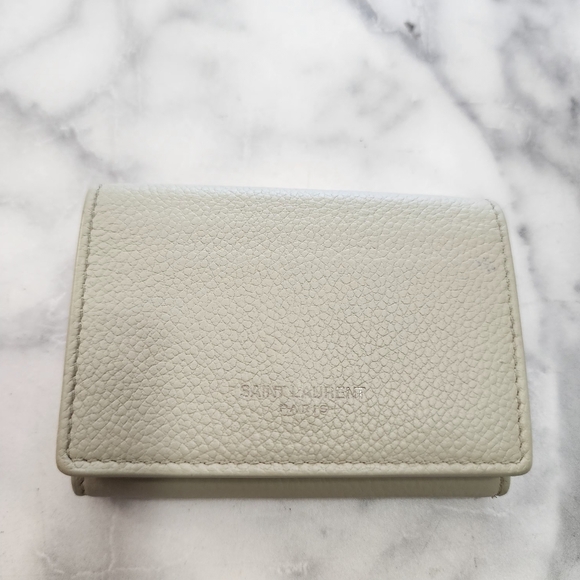 Authentic YSL Trifold Compact Leather Wallet - Picture 1 of 10